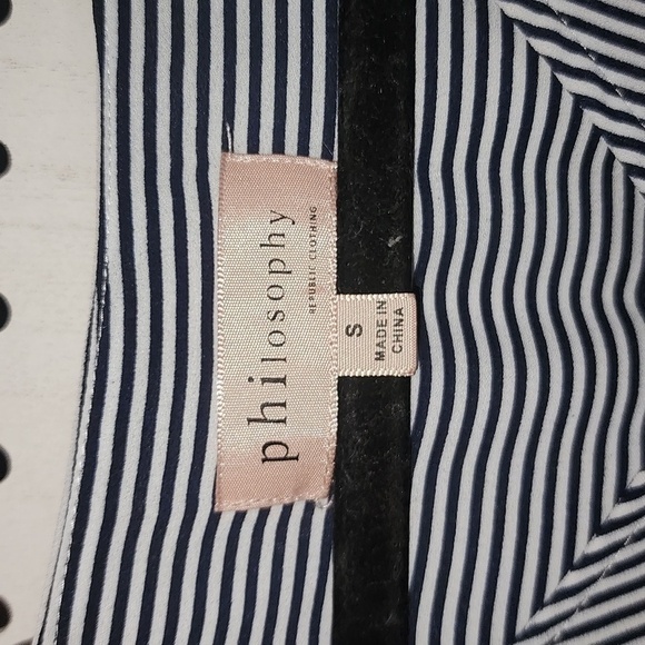 Philosophy Nave Striped V-Neck Short Sleeve Size Small - Picture 5 of 10